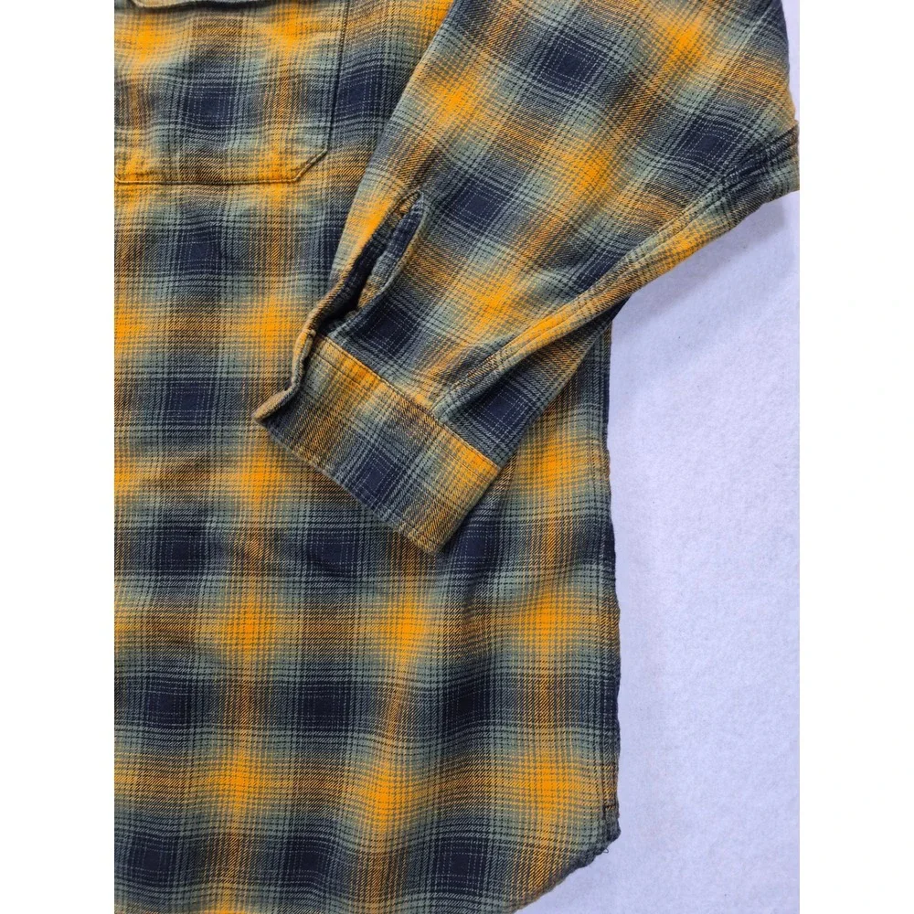 Levi's Relaxed Fit Flannel Shirt Men's 3XL Yellow Green Plaid Cotton 19587